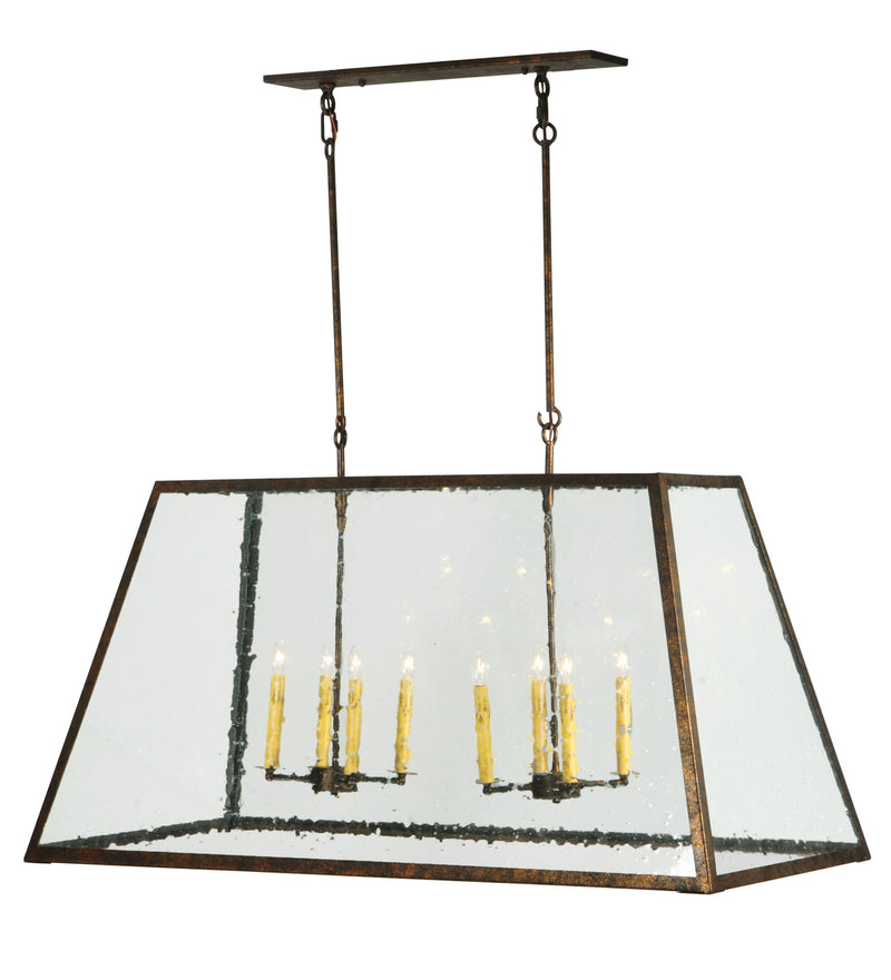 Meyda Tiffany 127434 Eight Light Oblong Pendant, Antique Rust