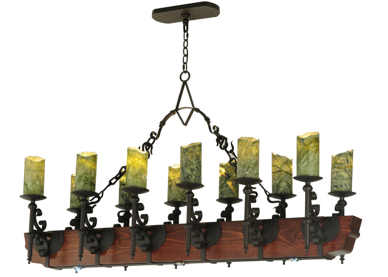 Meyda Tiffany 127486 15 Light Chandelier, Wrought Iron