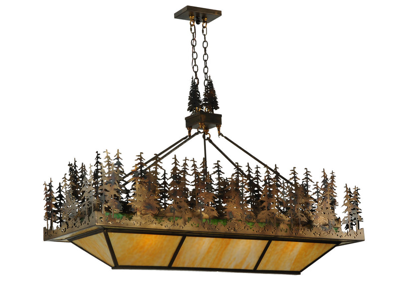 Meyda Tiffany 127596 Eight Light Oblong Pendant, Dark Burnished Antique Copper