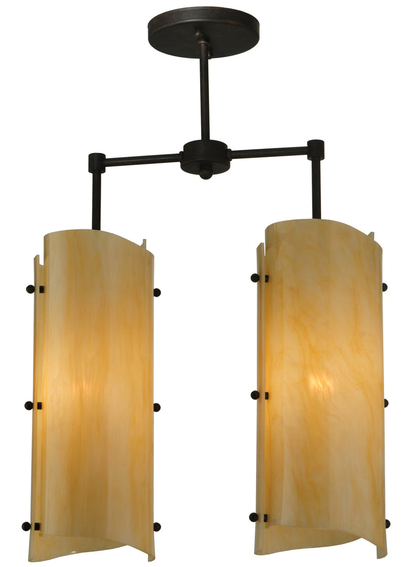 Meyda Tiffany 127656 Two Light Island Pendant, Coffee Bean