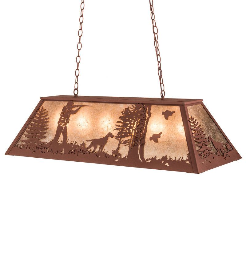 Meyda Tiffany 128028 Six Light Oblong Pendant, Rust
