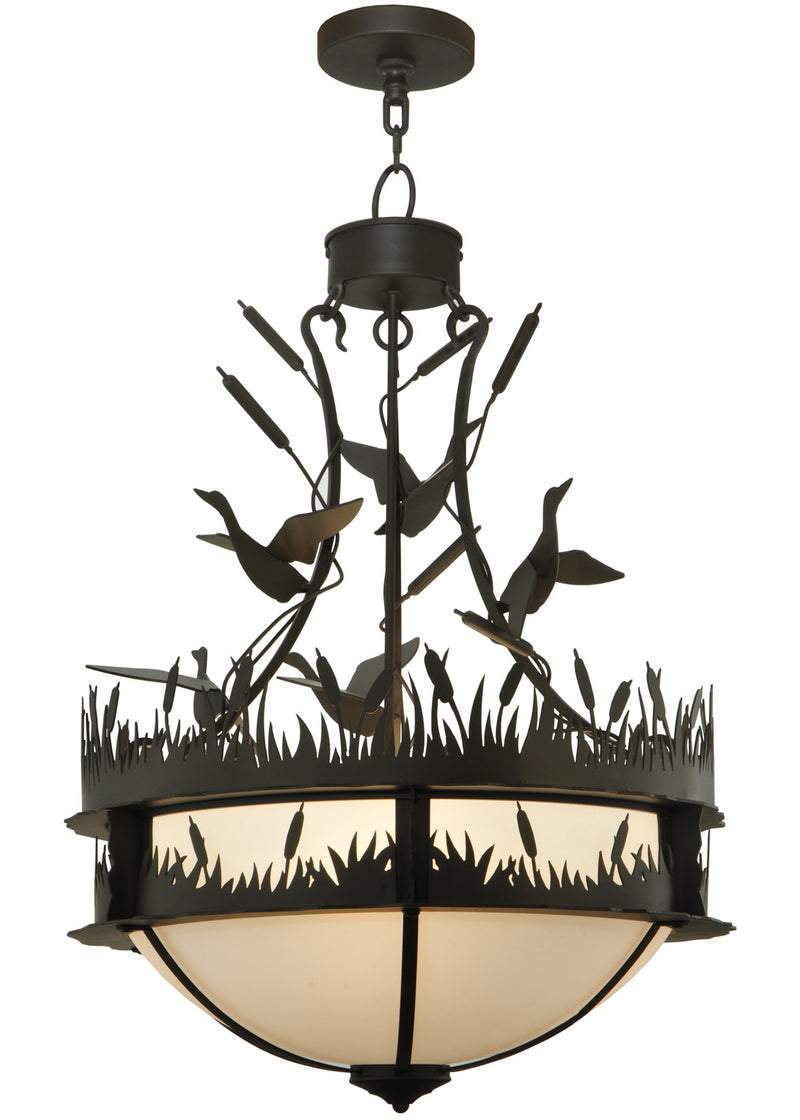 Meyda Tiffany 128142 Four Light Inverted Pendant, Oil Rubbed Bronze