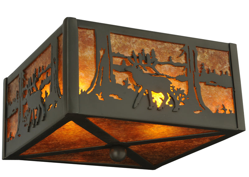 Meyda Tiffany 128311 Two Light Flushmount, Timeless Bronze
