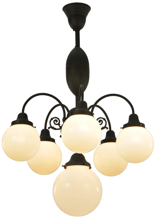 Meyda Tiffany 128360 Six Light Chandelier, Craftsman Brown