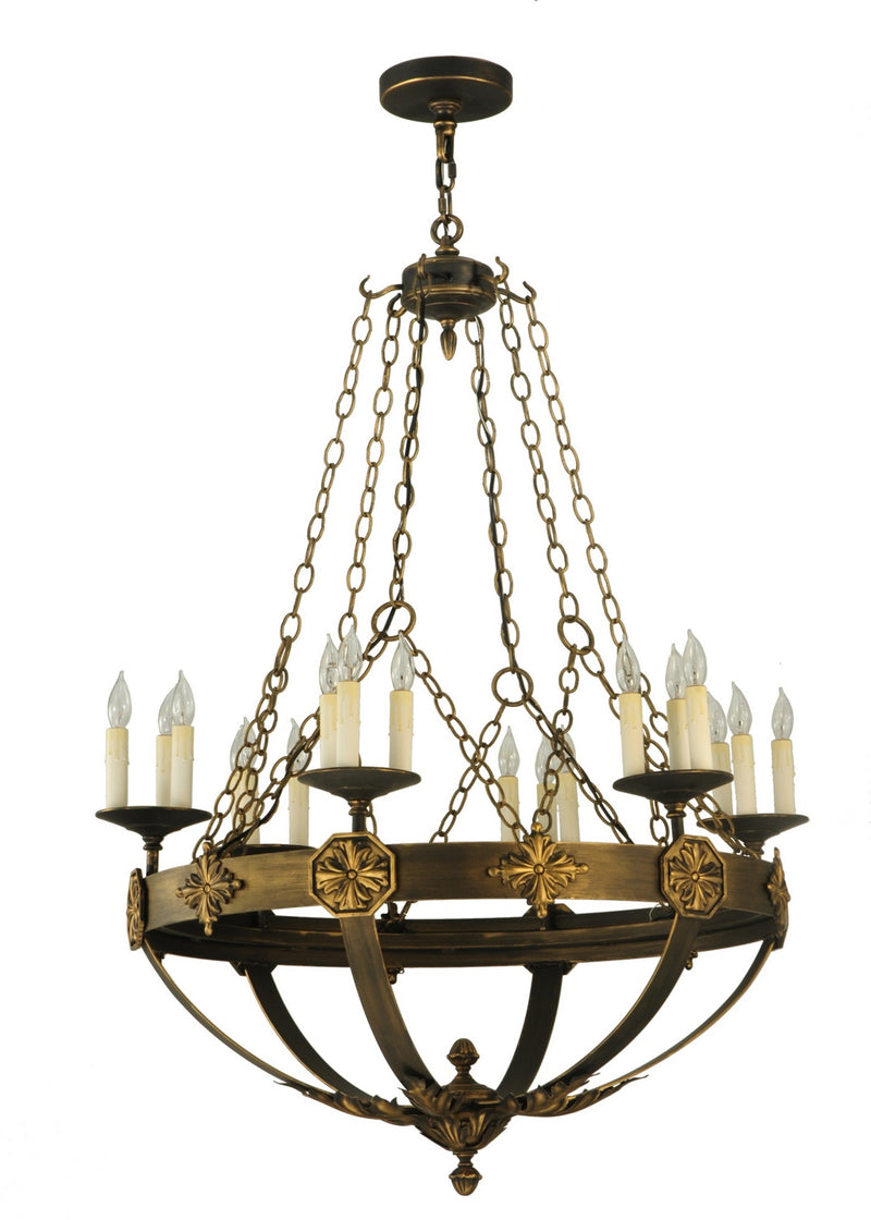 Meyda Tiffany 128478 18 Light Chandelier, Florentine Gold