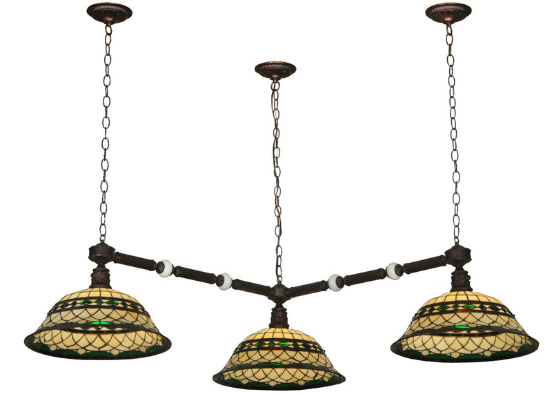 Meyda Tiffany 128708 Three Light Island Pendant, Mahogany Bronze