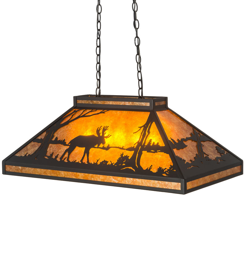 Meyda Tiffany 128922 Six Light Oblong Pendant, Textured Black