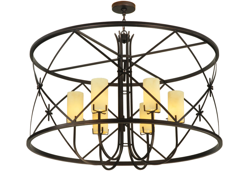 Meyda Tiffany 128923 Six Light Chandelier, Mahogany Bronze
