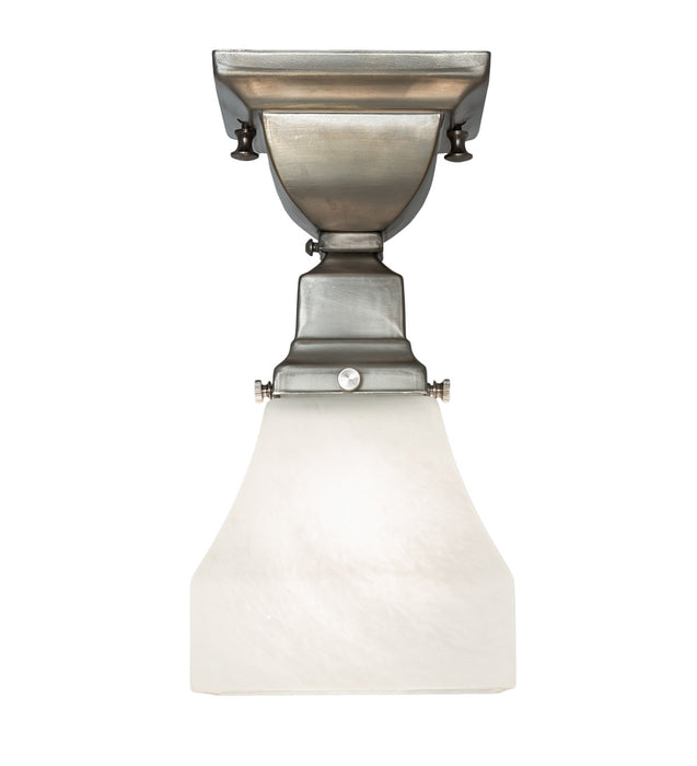 Meyda Tiffany 129075 One Light Flushmount, Brushed Nickel