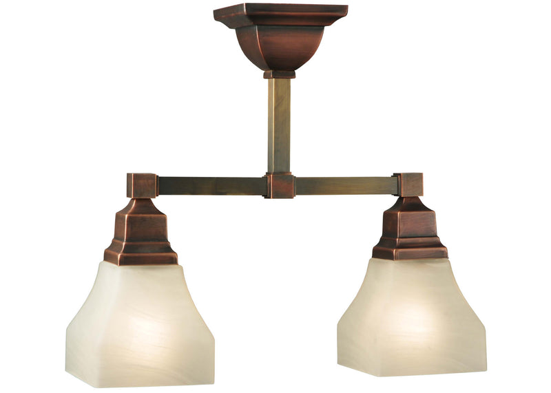 Meyda Tiffany 129083 Two Light Semi-Flushmount, Burnished Copper