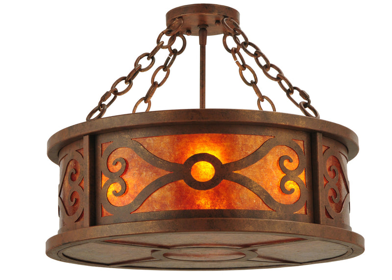 Meyda Tiffany 129143 Four Light Inverted Pendant, Red Rust