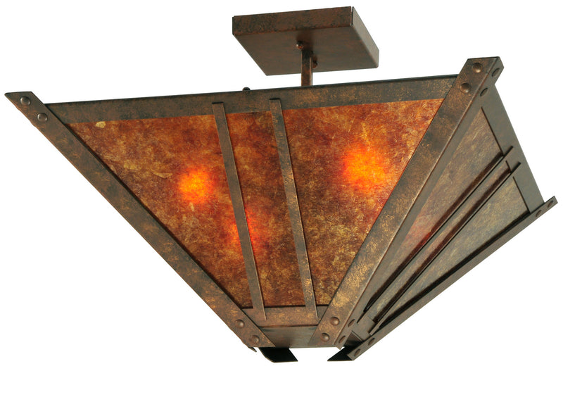 Meyda Tiffany 129144 Four Light Semi-Flushmount, Hanna Copper