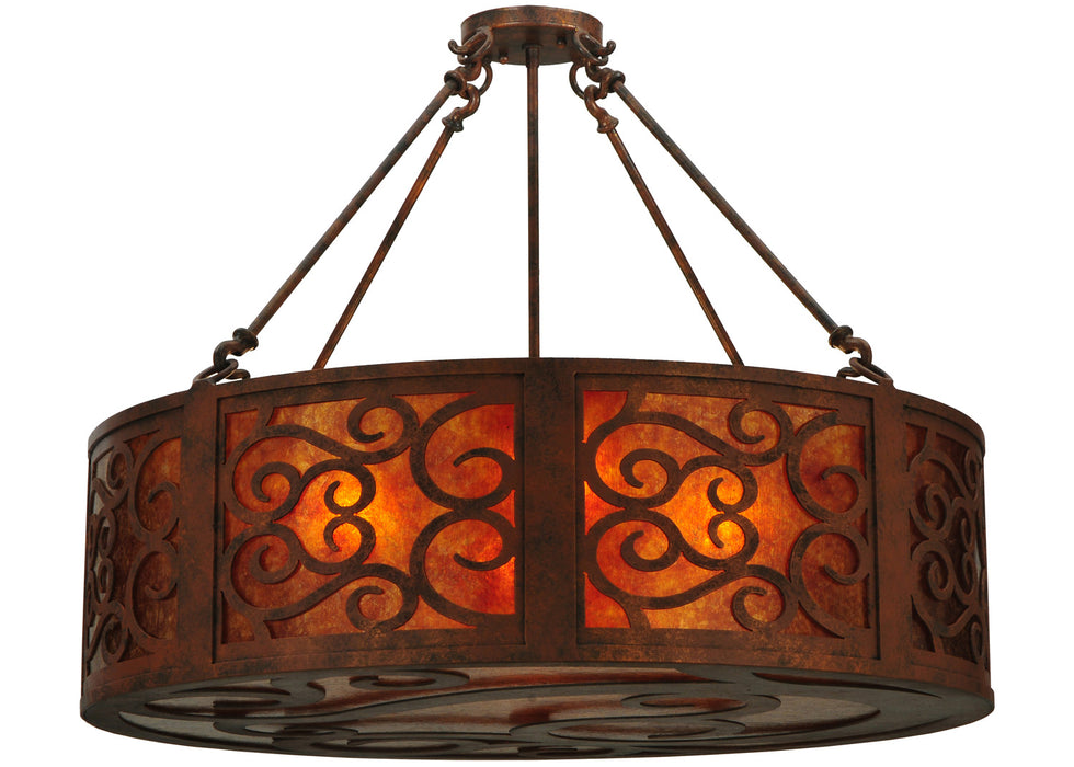 Meyda Tiffany 129145 Four Light Inverted Pendant, Antique Rust