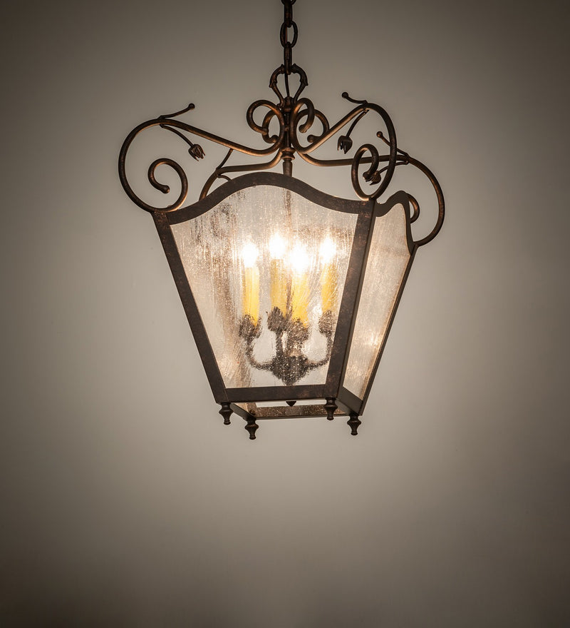 Meyda Tiffany 129203 Four Light Pendant, Gilded Tobacco