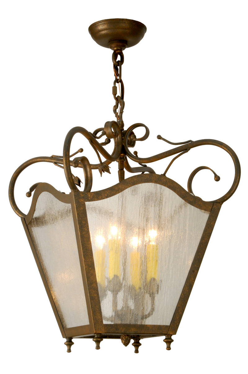 Meyda Tiffany 129203 Four Light Pendant, Gilded Tobacco
