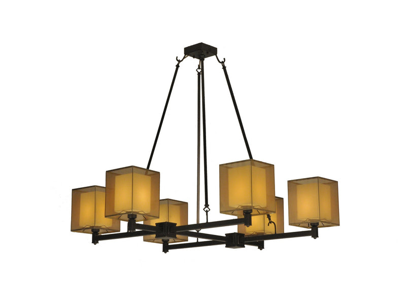 Meyda Tiffany 129378 Six Light Chandelier, Mahogany Bronze
