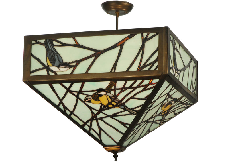 Meyda Tiffany 129566 Four Light Semi-Flushmount, Antique Copper