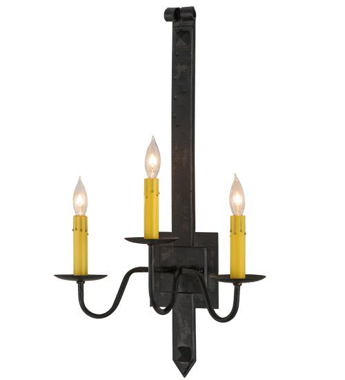 Meyda Tiffany 130025 Three Light Wall Sconce, Costello Black