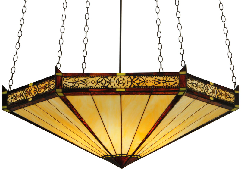 Meyda Tiffany 130188 Six Light Inverted Pendant, Mahogany Bronze
