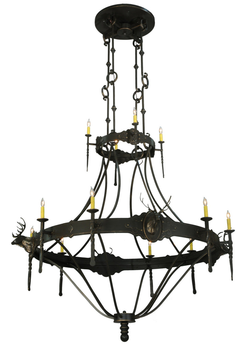 Meyda Tiffany 130241 12 Light Chandelier, Timeless Bronze