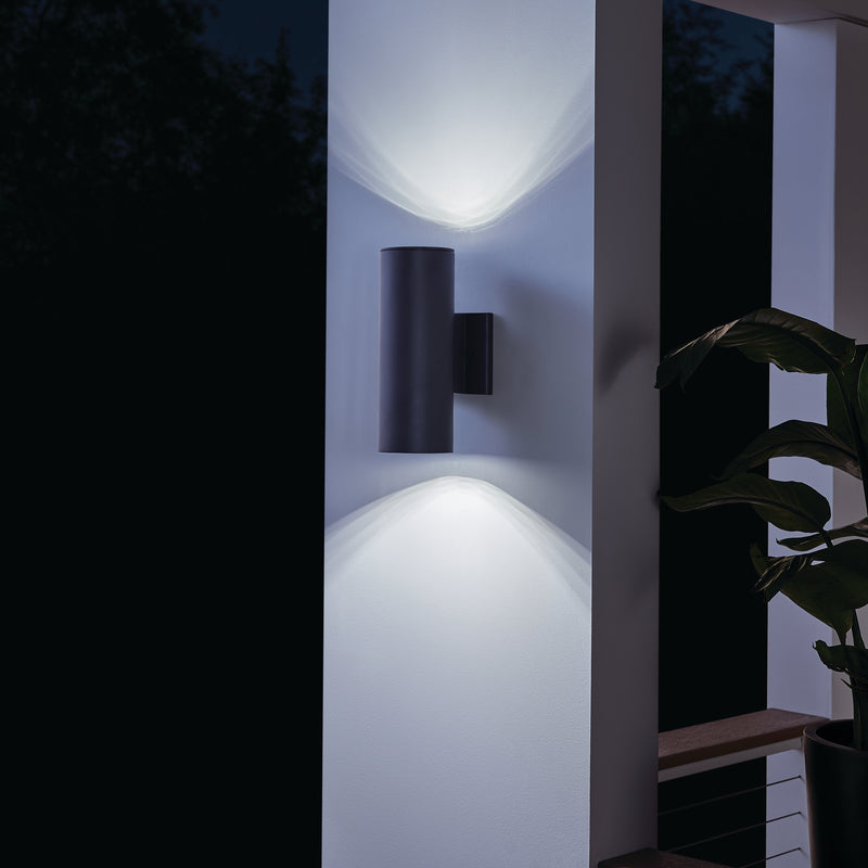 Kichler 11251BKT30 LED Outdoor Wall Mount, Textured Black