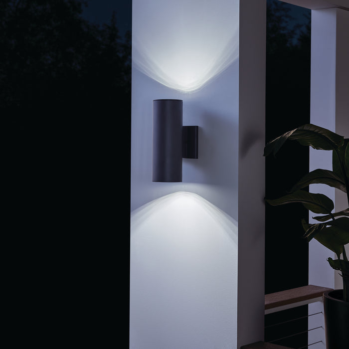 Kichler 11251BKT30 LED Outdoor Wall Mount, Textured Black