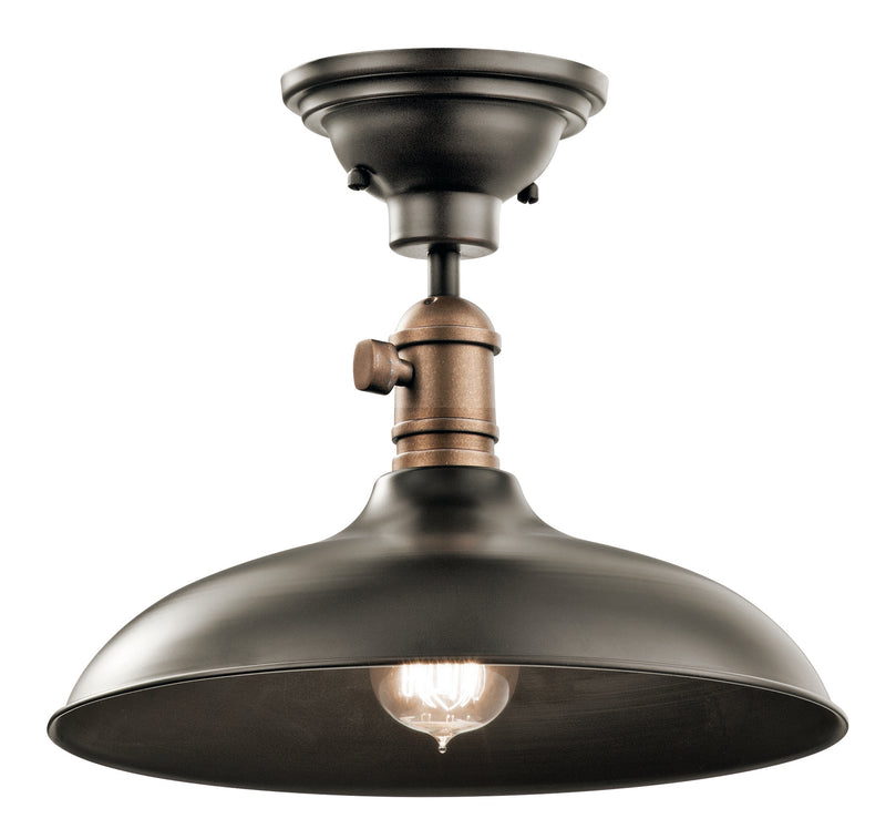 Kichler 42580OZ One Light Pendant/Semi Flush, Olde Bronze
