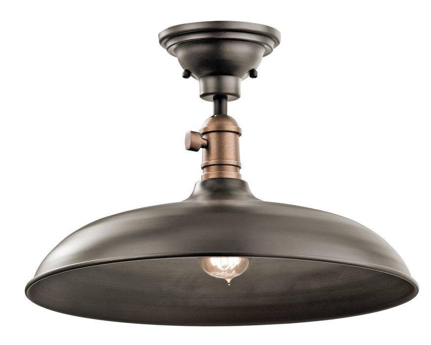 Kichler 42585OZ One Light Pendant/Semi Flush, Olde Bronze