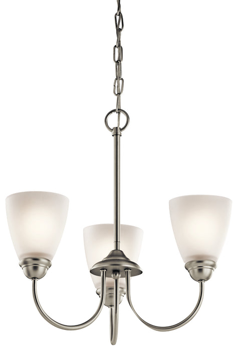 Kichler 43637NI Three Light Mini Chandelier, Brushed Nickel