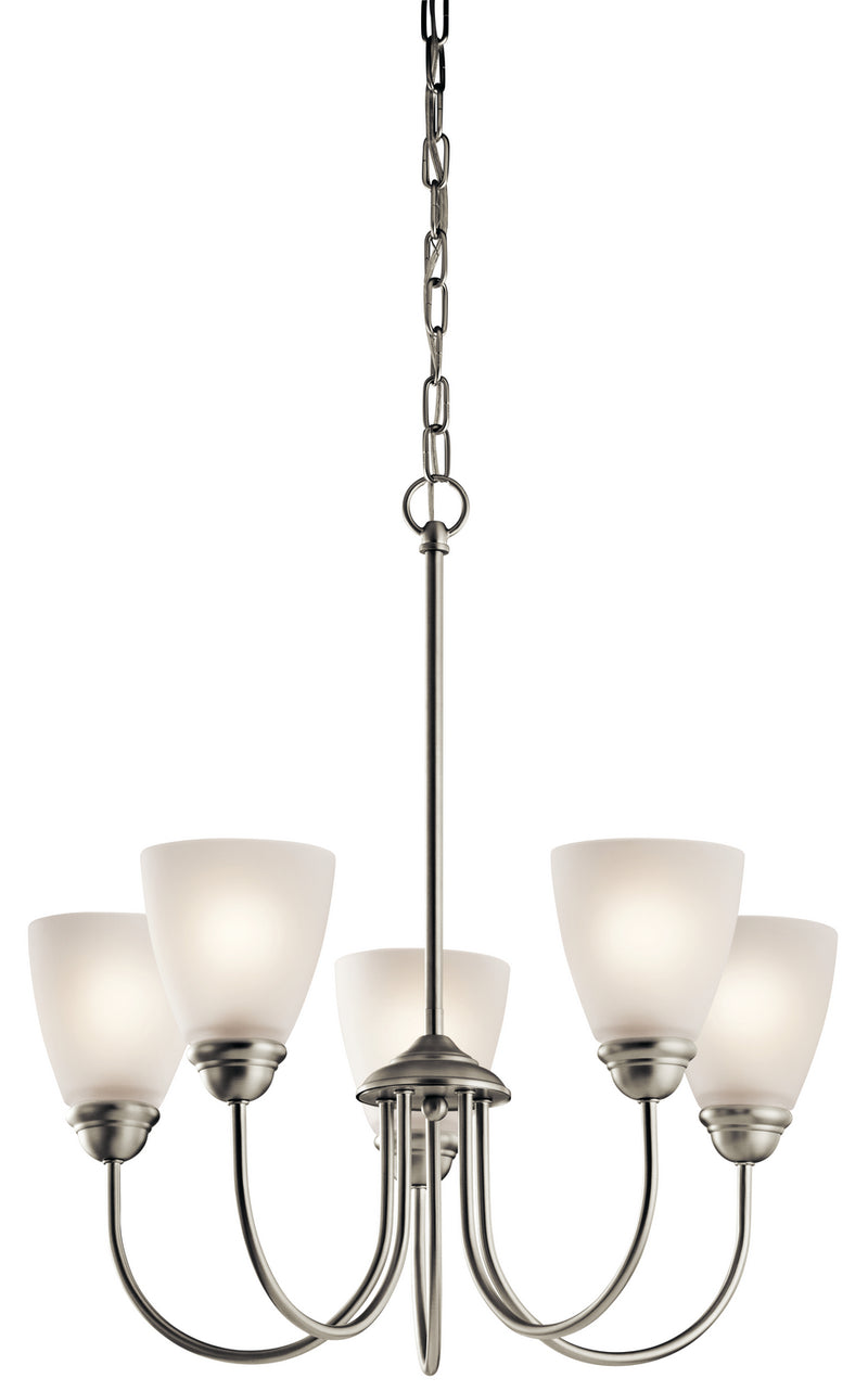 Kichler 43638NI Five Light Chandelier, Brushed Nickel