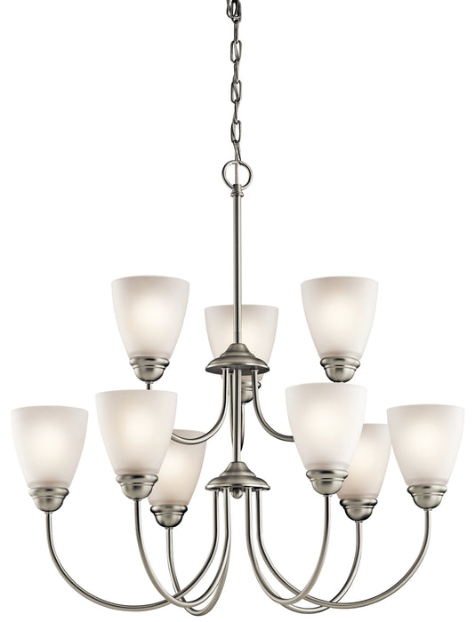 Kichler 43639NI Nine Light Chandelier, Brushed Nickel