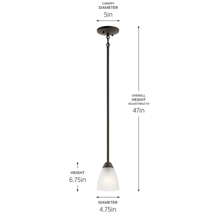 Kichler 43640OZ One Light Mini Pendant, Olde Bronze