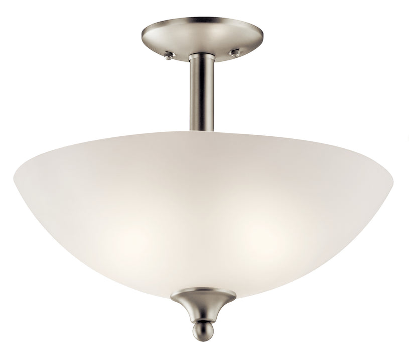 Kichler 43641NI Two Light Pendant/Semi Flush, Brushed Nickel