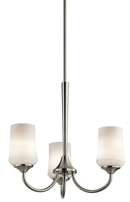 Kichler 43664NI Three Light Chandelier, Brushed Nickel