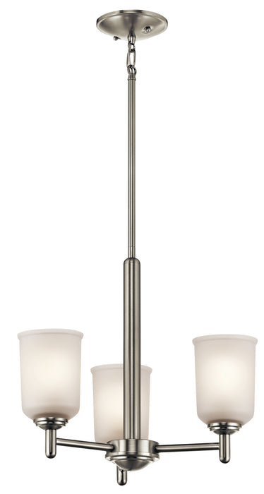 Kichler 43670NI Three Light Mini Chandelier, Brushed Nickel