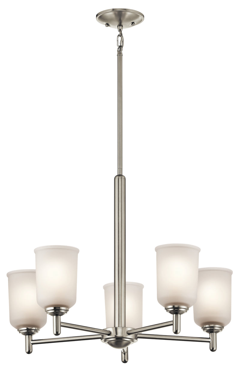 Kichler 43671NI Five Light Chandelier, Brushed Nickel