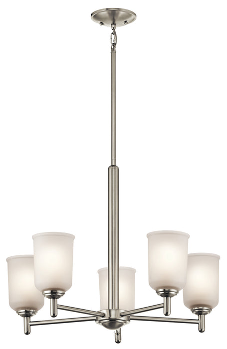 Kichler 43671NI Five Light Chandelier, Brushed Nickel
