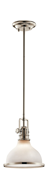 Kichler 43764PN One Light Mini Pendant, Polished Nickel