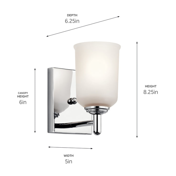 Kichler 45572CH One Light Wall Sconce, Chrome