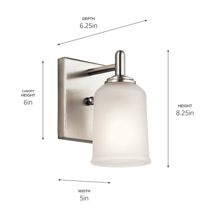 Kichler 45572NI One Light Wall Sconce, Brushed Nickel