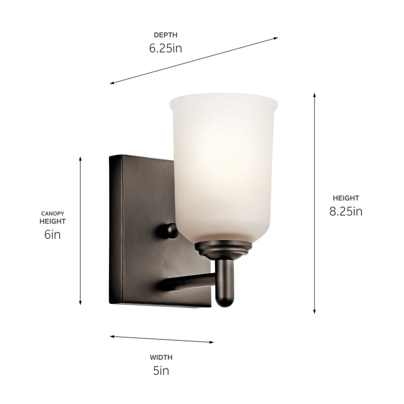 Kichler 45572OZ One Light Wall Sconce, Olde Bronze