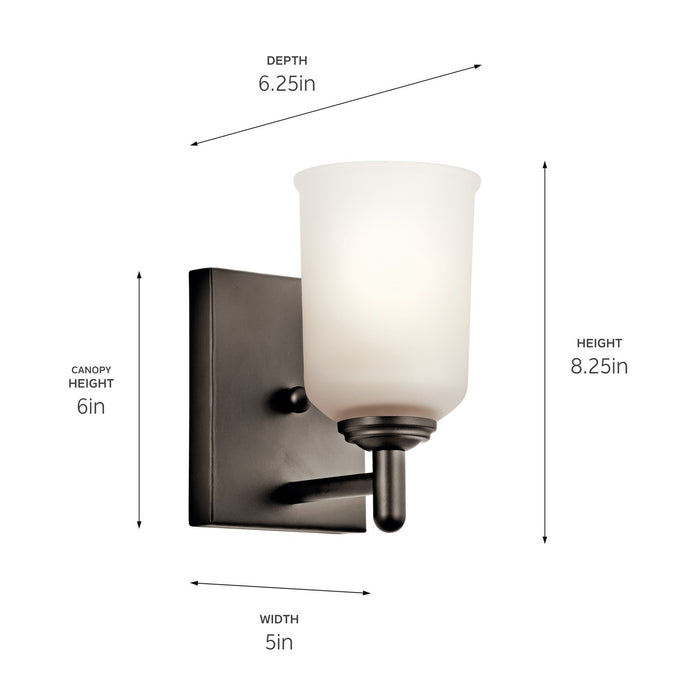 Kichler 45572OZ One Light Wall Sconce, Olde Bronze
