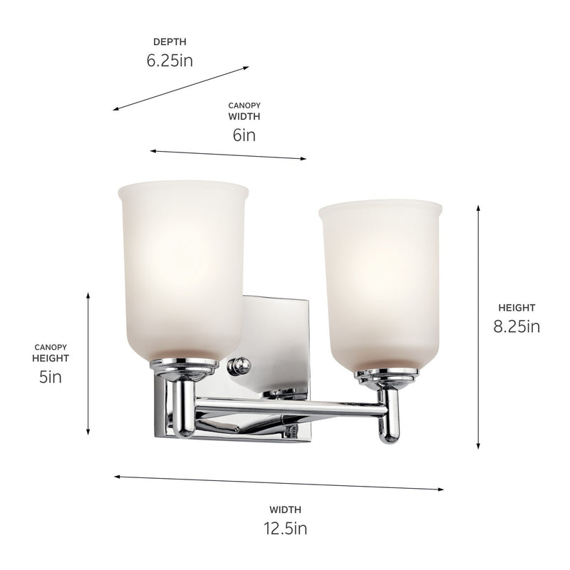 Kichler 45573CH Two Light Bath, Chrome