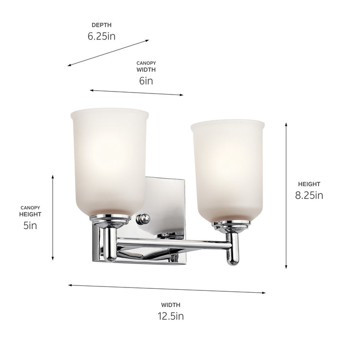 Kichler 45573CH Two Light Bath, Chrome