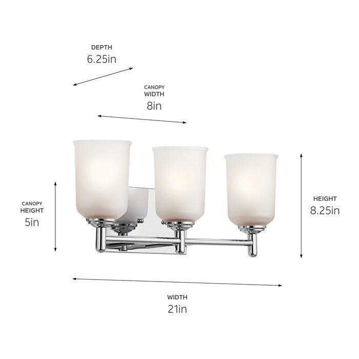 Kichler 45574CH Three Light Bath, Chrome