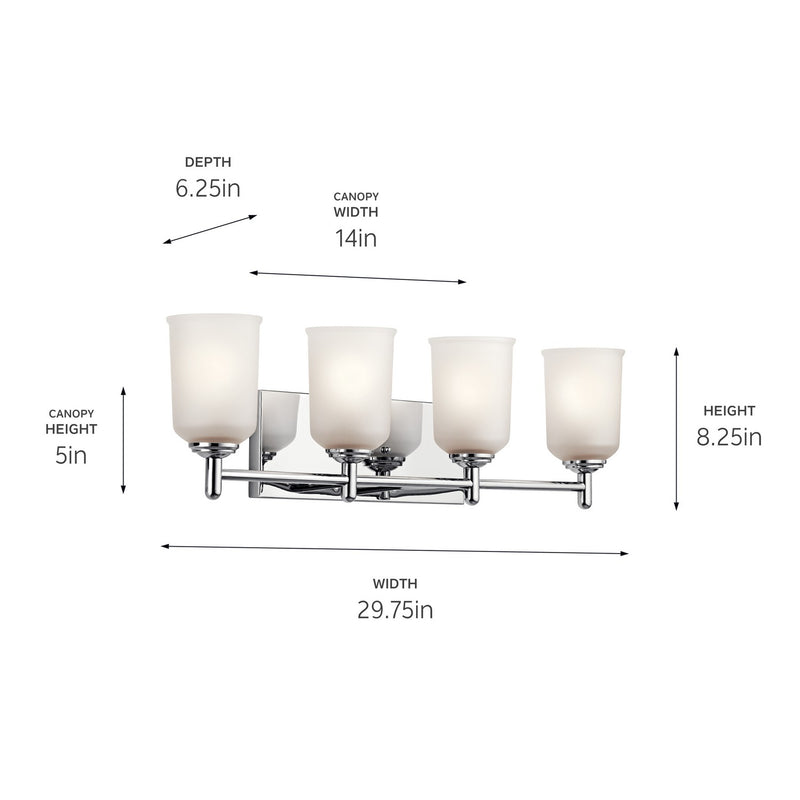 Kichler 45575CH Four Light Bath, Chrome