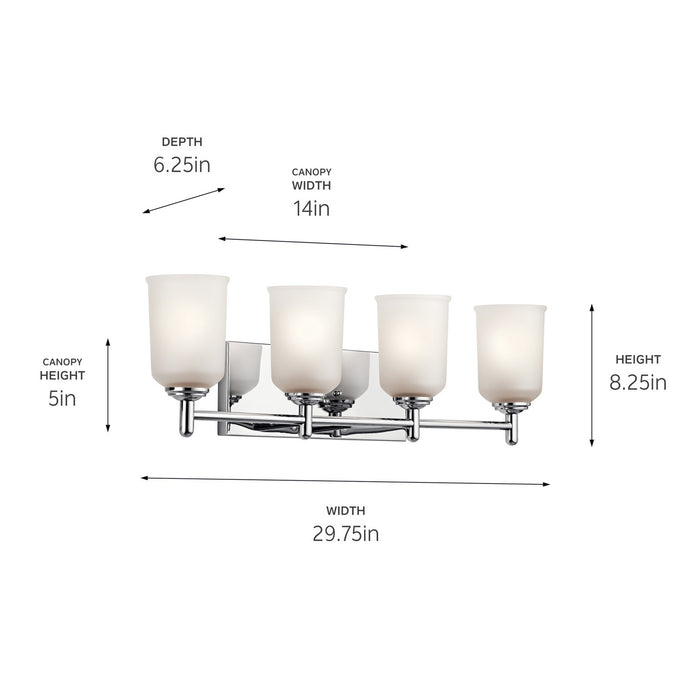 Kichler 45575CH Four Light Bath, Chrome