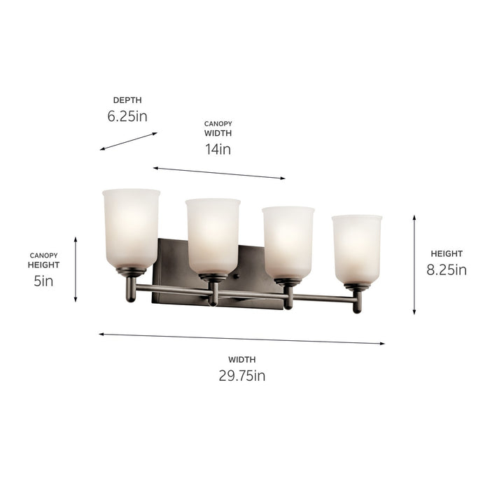 Kichler 45575OZ Four Light Bath, Olde Bronze