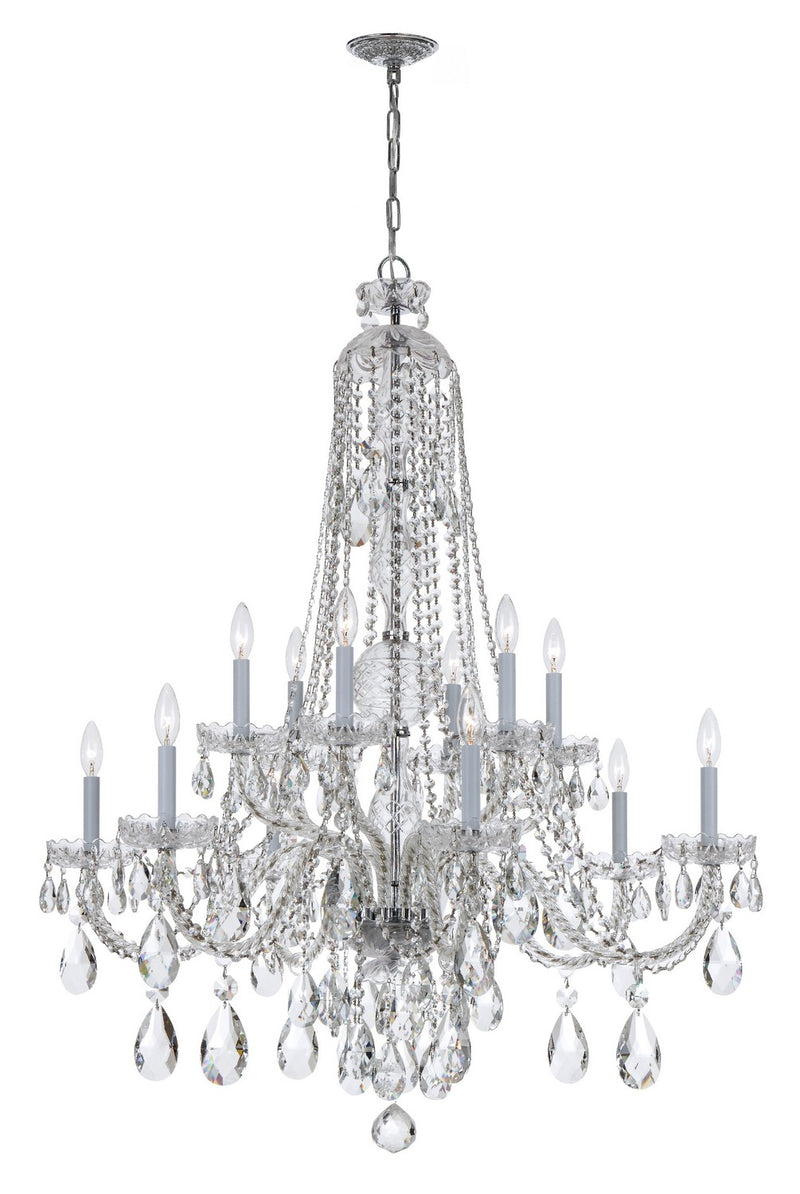 Crystorama 1114-CH-CL-MWP 12 Light Chandelier, Polished Chrome