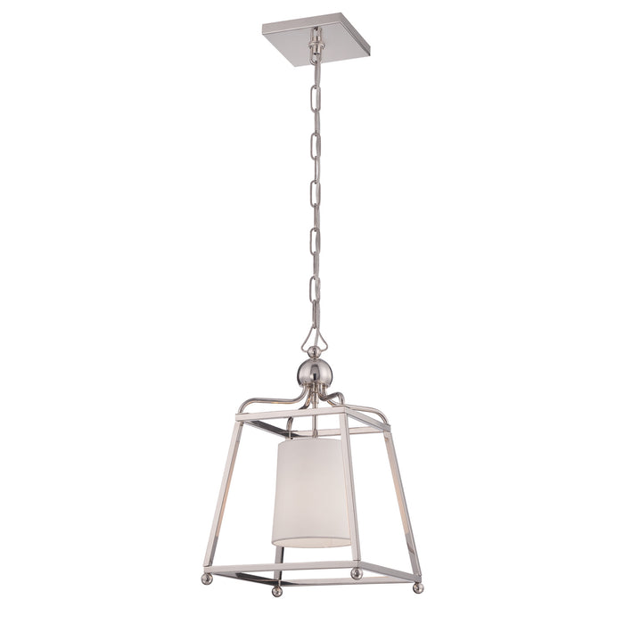 Crystorama 2240-PN One Light Pendant, Polished Nickel
